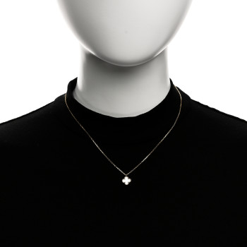VAN CLEEF & ARPELS 18K Yellow Gold Mother of Pearl Sweet Alhambra Pendant Necklace