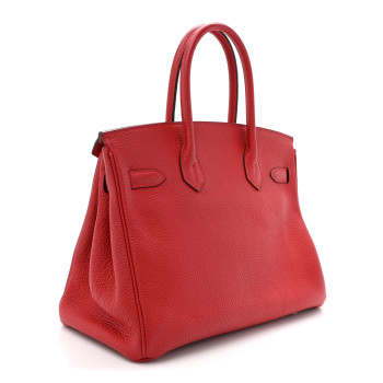 HERMES Togo BIRKIN 30 Rouge Casaque
