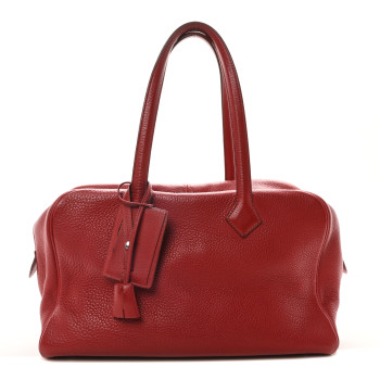 HERMES Taurillon Clemence Victoria 35 Rouge Garance