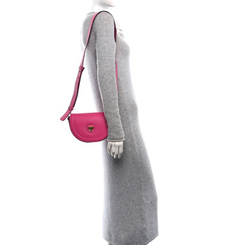 VERSACE Grained Calfskin La Medusa Small Shoulder Bag Pink
