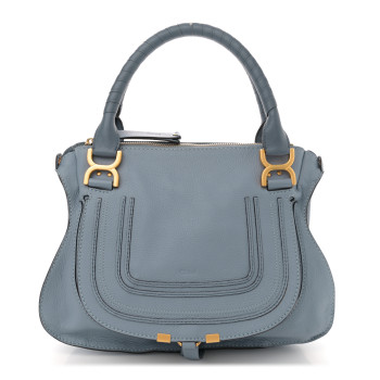 CHLOE Calfskin Large Marcie Satchel Faded Blue