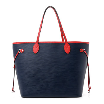 LOUIS VUITTON Epi Neverfull MM Indigo Coquelicot