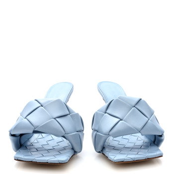 BOTTEGA VENETA Nappa Maxi Intrecciato Lido Mule Sandals 40 Ice