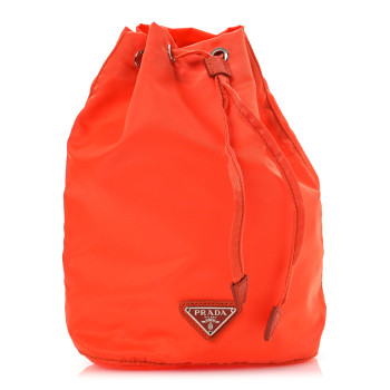 PRADA Tessuto Nylon Vela Drawstring Pouch Orange