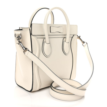 CELINE Smooth Calfskin Nano Luggage White