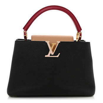 LOUIS VUITTON Taurillon Capucines MM Black Arizona Beige Ruby Red