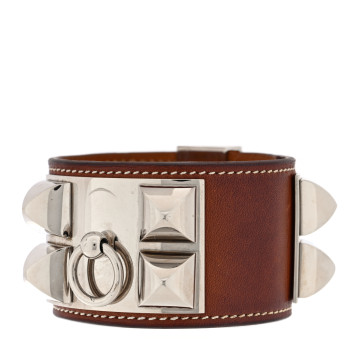 HERMES Barenia Collier De Chien CDC Bracelet Fauve