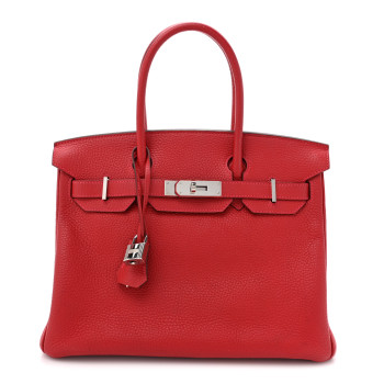HERMES Togo BIRKIN 30 Rouge Casaque