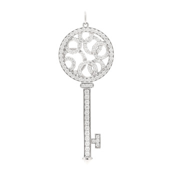 TIFFANY Platinum Diamond Bubbles Key Pendant