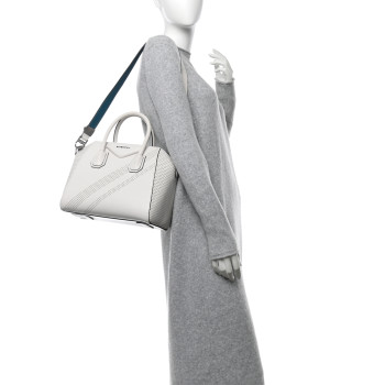 GIVENCHY Lambskin Perforated Small Antigona White