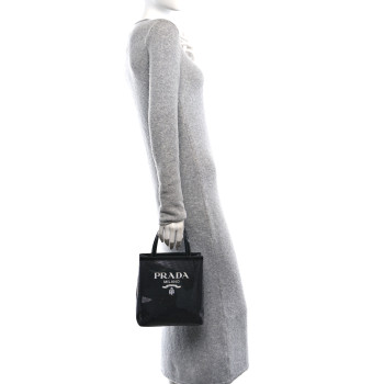 PRADA Sequin Rete Paillettes Small Tote Bag Black