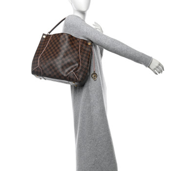 LOUIS VUITTON Damier Ebene Caissa Hobo Rose Ballerine