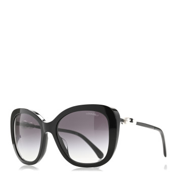 CHANEL Acetate Polarized Butterfly Winter Pearl Sunglasses 5339-H-A Black
