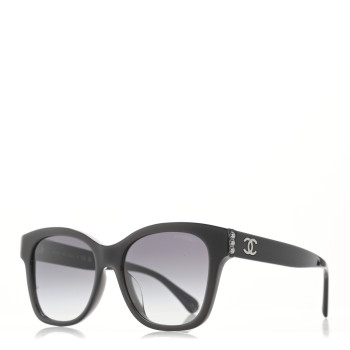 CHANEL Acetate Polarized Pearl CC Square Sunglasses 5482-H-A Black
