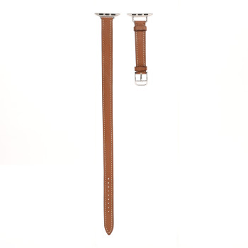 HERMES Barenia 34mm Apple Watch Double Tour Band Fauve