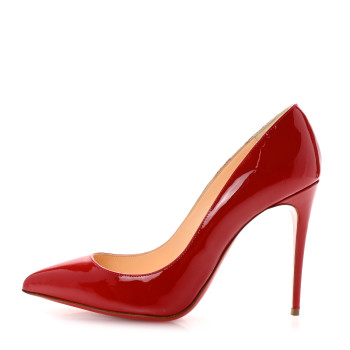 CHRISTIAN LOUBOUTIN Patent Pigalle Follies 100 Pumps 36.5 Rouge De Mars