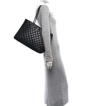 CHANEL Caviar Quilted Large Shopping Tote Black