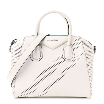 GIVENCHY Lambskin Perforated Small Antigona White