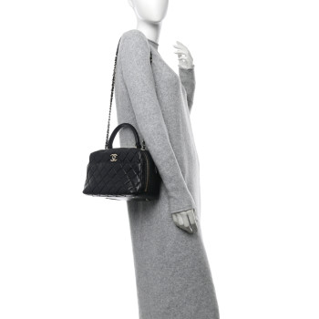 CHANEL Lambskin Quilted Medium Trendy CC Bowling Bag Black