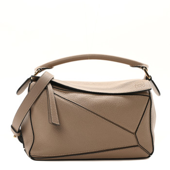 LOEWE Grained Calfskin Small Puzzle Bag Sand