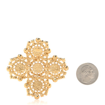 CHANEL Pearl Crystal CC-Casino Brooch Gold