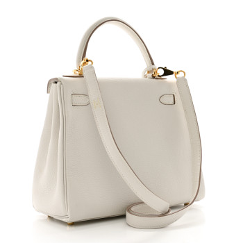 HERMES Togo Kelly Retourne 25 Gris Pale