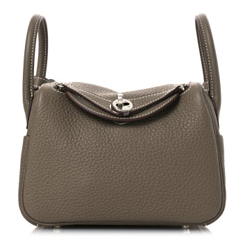 HERMES Taurillon Clemence Mini Lindy 20 Etoupe
