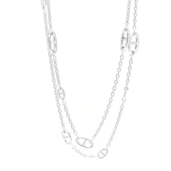 HERMES Sterling Silver Farandole Necklace 120
