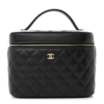 CHANEL Caviar Quilted Large Vanity Pouch Black CHANEL Caviar Quilted Large Vanity Pouch Black