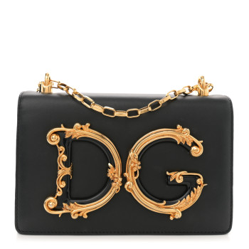 DOLCE & GABBANA Nappa DG Girls Shoulder Bag Black