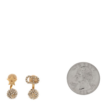 CHRISTIAN DIOR Crystal Star CD La Petite Tribal Earrings Gold