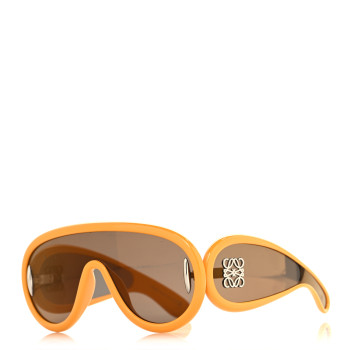 LOEWE Acetate Anagram Wave Mask Sunglasses LW40108I Earth Yellow