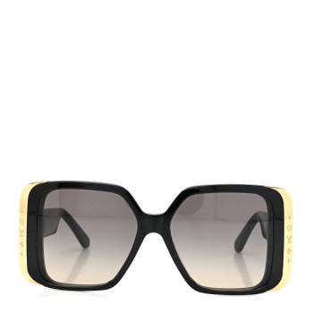 LOUIS VUITTON Acetate LV Moon Square Sunglasses Z1664W Black