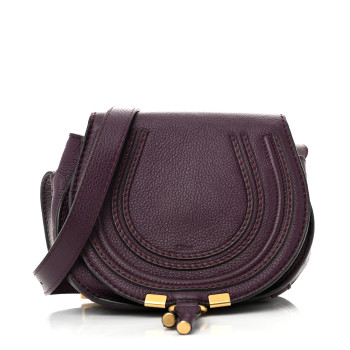 CHLOE Calfskin Mini Marcie Round Crossbody Bag Dark Velvet