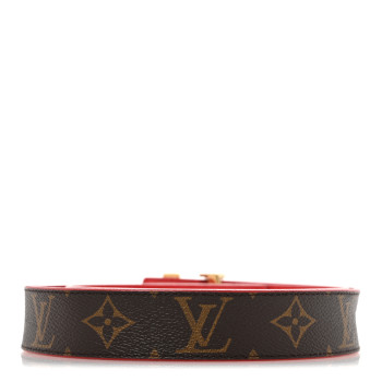 LOUIS VUITTON Monogram 30mm LV Initiales Reversible Belt 80 32 Coquelicot