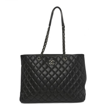 CHANEL Caviar Quilted Large Shopping Tote Black