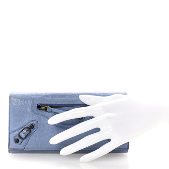 BALENCIAGA Agneau Classic Hardware Money Wallet Sky Blue