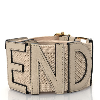 FENDI Ribbon Vitello King Logo Regolabile Woven Adjustable Strap You Beige