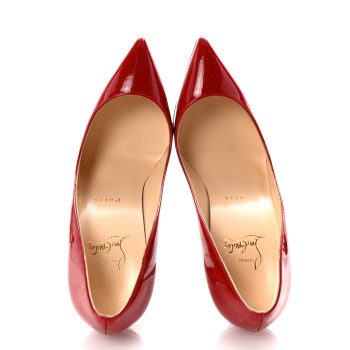 CHRISTIAN LOUBOUTIN Patent Pigalle Follies 100 Pumps 36.5 Rouge De Mars