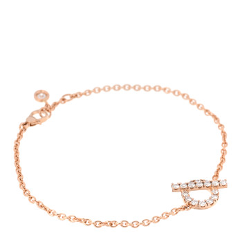 HERMES 18K Rose Gold Diamond Finesse Bracelet LG