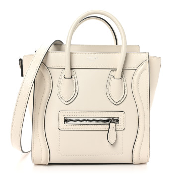 CELINE Smooth Calfskin Nano Luggage White