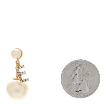 CHRISTIAN DIOR Crystal Pearl My ABCDior E Tribale Earring Gold