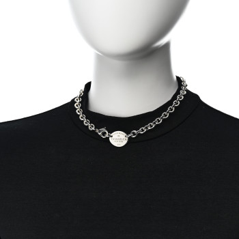 TIFFANY Sterling Silver Return to Tiffany Oval Tag Choker Necklace
