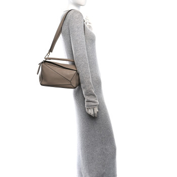 LOEWE Grained Calfskin Small Puzzle Bag Sand