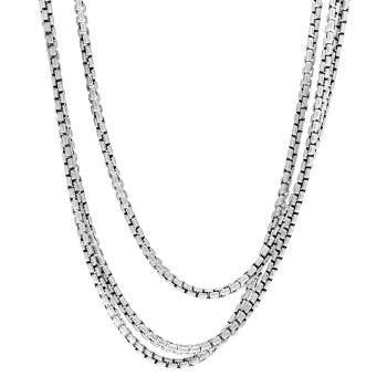 DAVID YURMAN Sterling Silver 14K Yellow Gold 3.6mm Medium Box Chain Necklace 72"