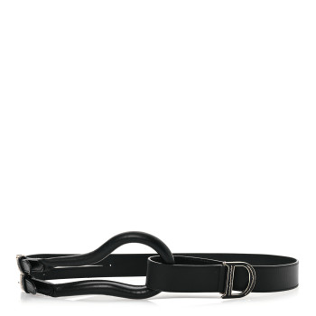 CHRISTIAN DIOR Calfskin Stitched Crupper Belt 80 32 Black