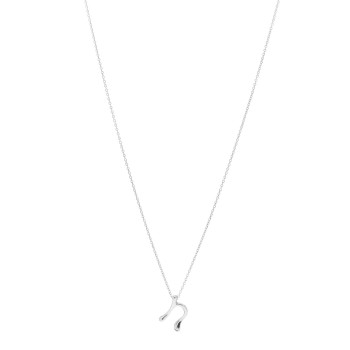 TIFFANY Sterling Silver Elsa Peretti Letter N Pendant Necklace
