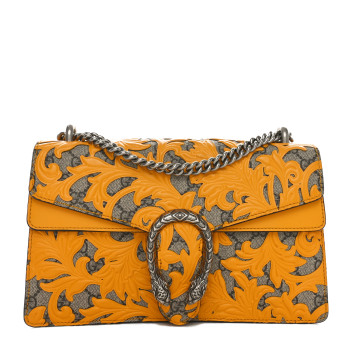 GUCCI GG Supreme Monogram Arabesque Medium Dionysus Shoulder Bag Beige Yellow