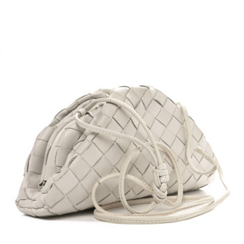 BOTTEGA VENETA Nappa Intrecciato The Mini Pouch Chalk