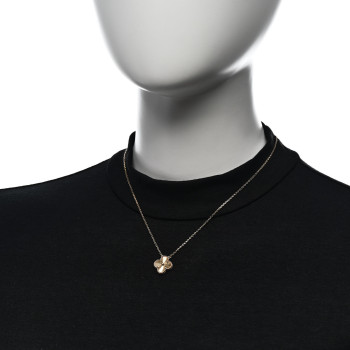 VAN CLEEF & ARPELS 18K Yellow Gold Guilloche Vintage Alhambra Pendant Necklace